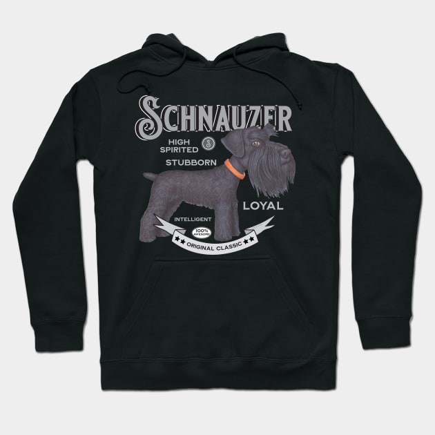 Black Schnauzer Standing Hoodie by Danny Gordon Art